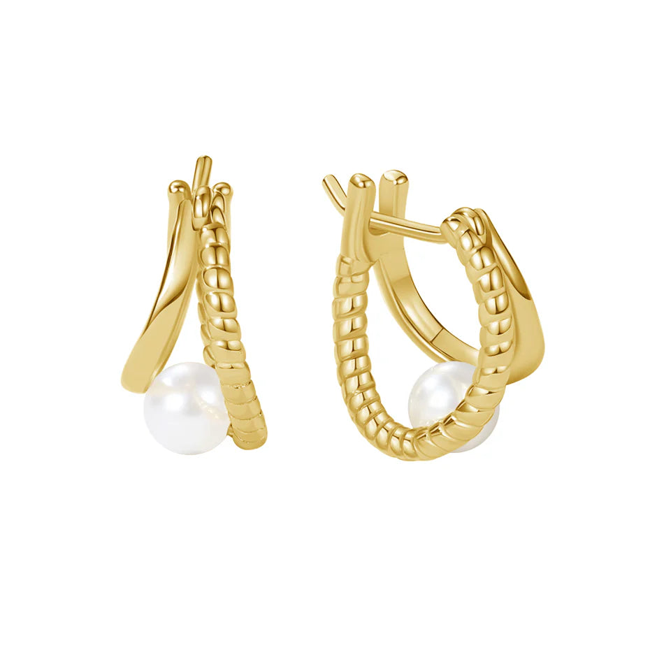 Pearl Rope Elegance Hoops
