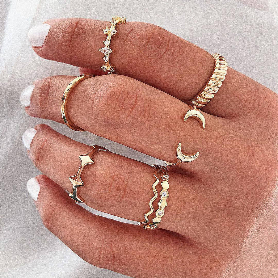 Crescent Moon Silver Ring