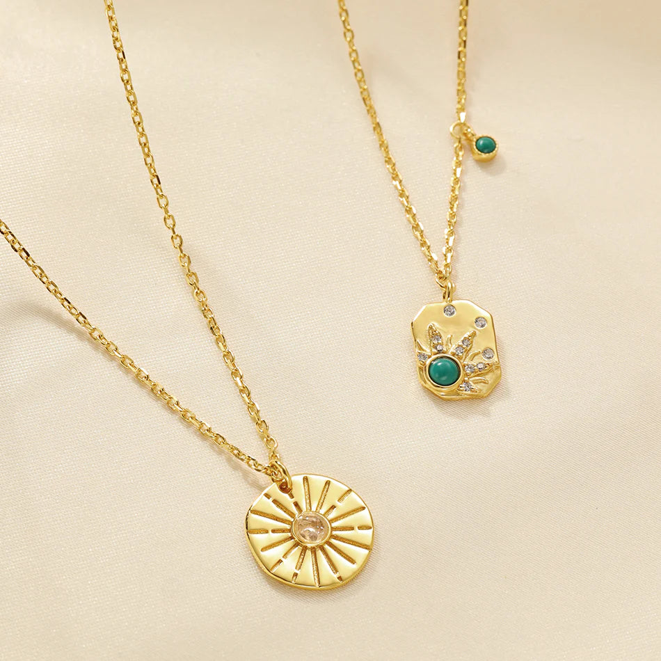 Sunlit Gold Disc pendant necklace