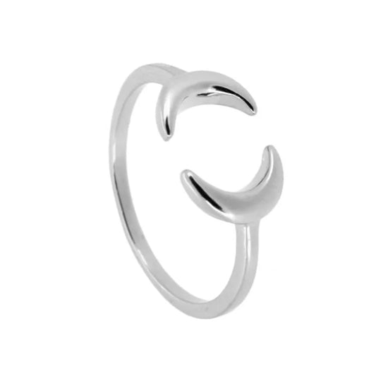 Crescent Moon Silver Ring