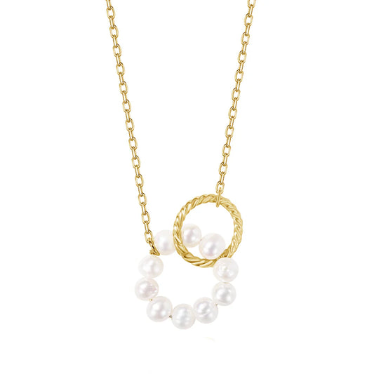 Pearl Unity Circle  Necklace